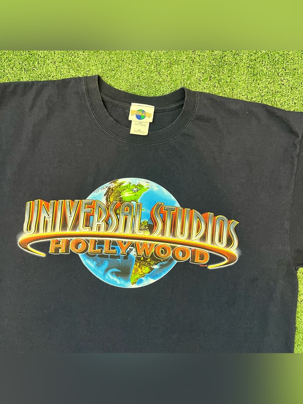 Rare Vintage Universal Studios Hollywood Puff Print Style Promo Shirt XXL Navy